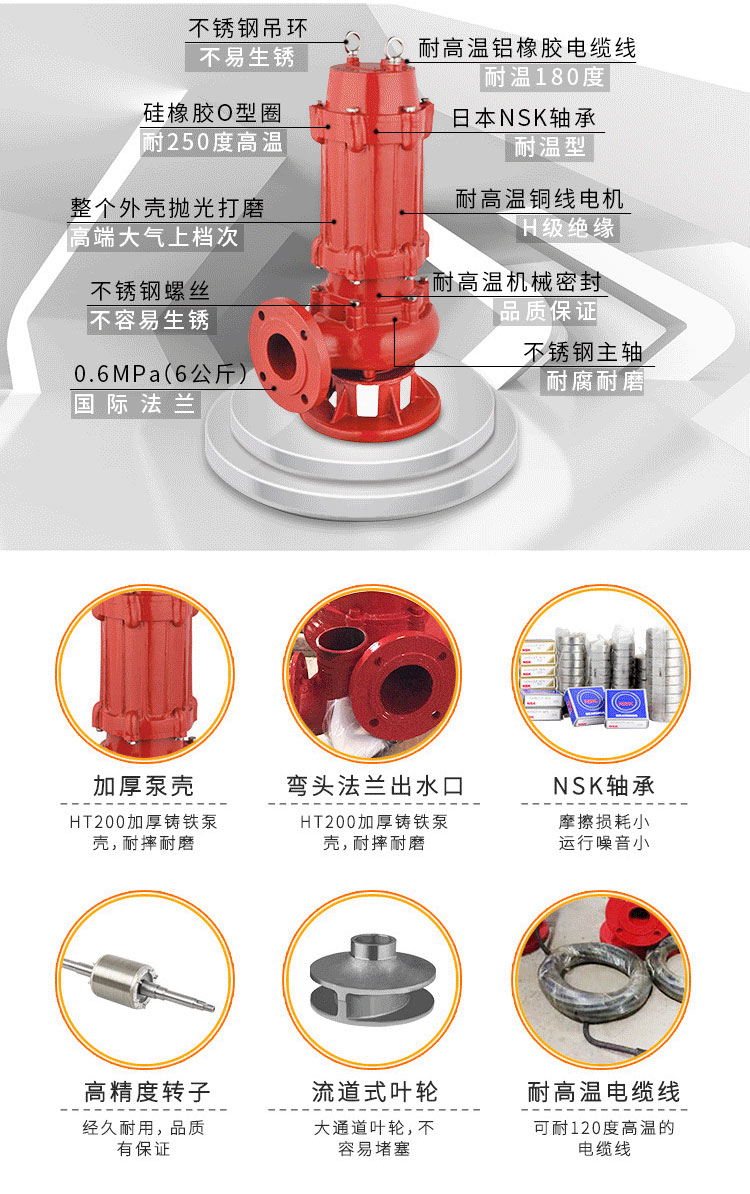 WQR耐高溫潛水排污泵結(jié)構(gòu)圖 WQR耐高溫潛水排污泵結(jié)構(gòu)圖