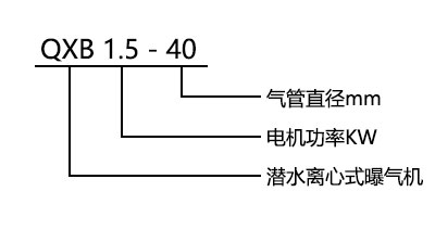 QXB型離心式潛水曝氣機型號意義 QXB型離心式潛水曝氣機型號意義
