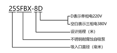 SFBX小型不銹鋼耐腐蝕自吸泵型號意義 SFBX小型不銹鋼耐腐蝕自吸泵型號意義